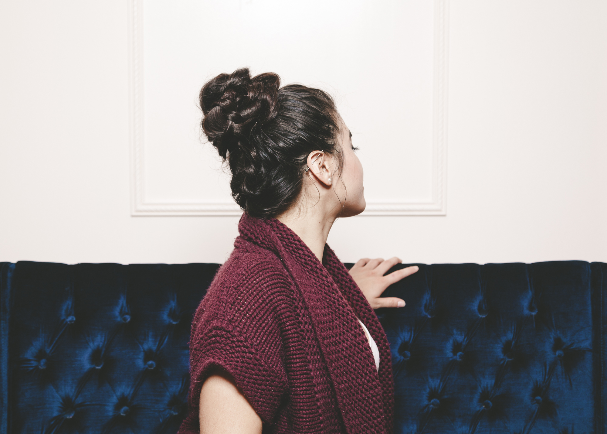 braided top knot fall hairstyle