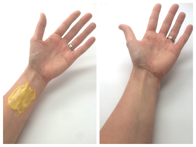 turmeric paste on arm