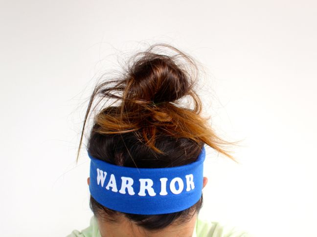 warrior-diy-headband-woman-messy-bun