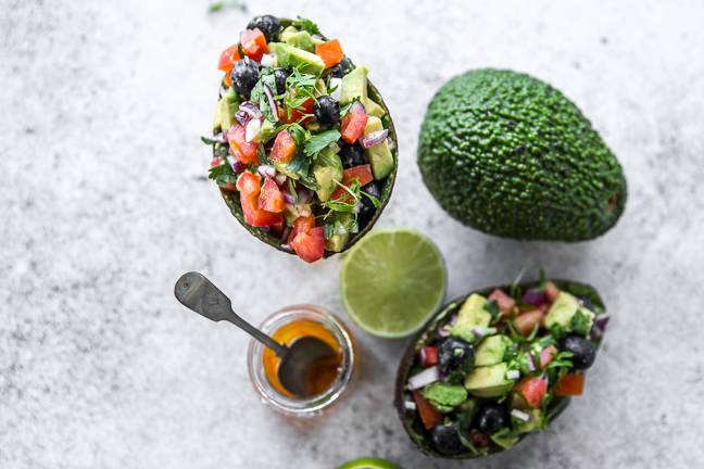 Mexican Avocado And Blueberry Salsa Boats