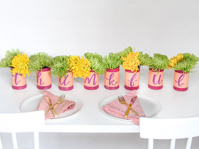 DIY Thanksgiving Centerpiece Idea Using Recycled Cans