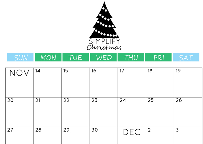 Christmas Countdown Calendar - Blank