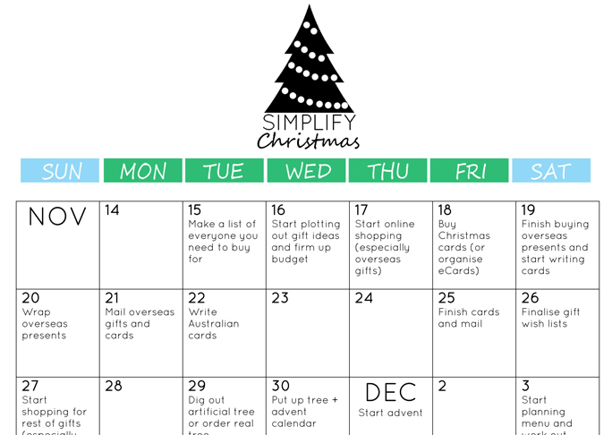 Christmas Countdown Calendar - To Do