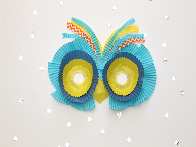 DIY Owl Mask Made With Cupcake Liners