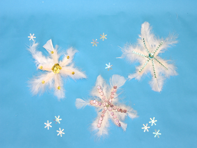 DIy feather snowflake craft how-to