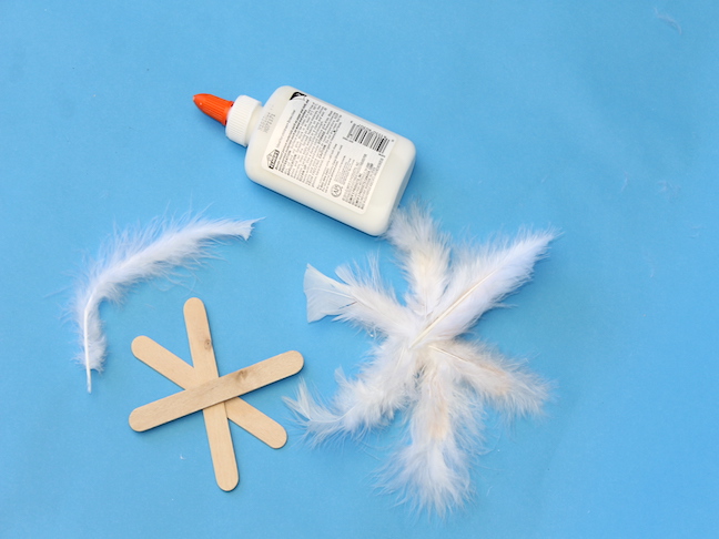 DIy feather snowflake craft how-to