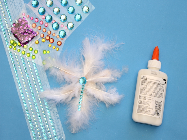 DIy feather snowflake craft how-to