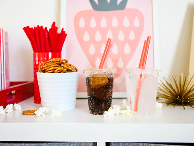 Serve sodas to create your own at home movie theater!