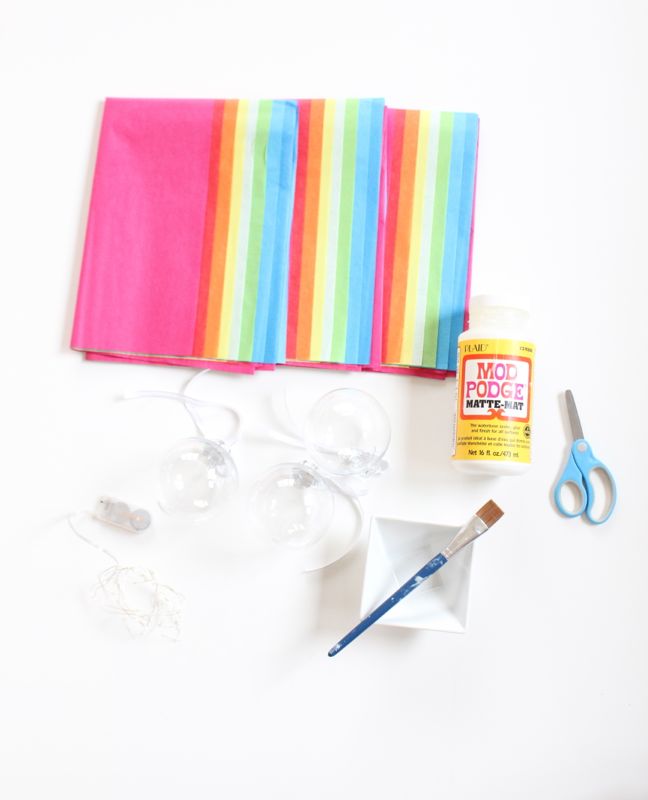 colorful-tissue-paper-mod-podge-scissors-paintbrush
