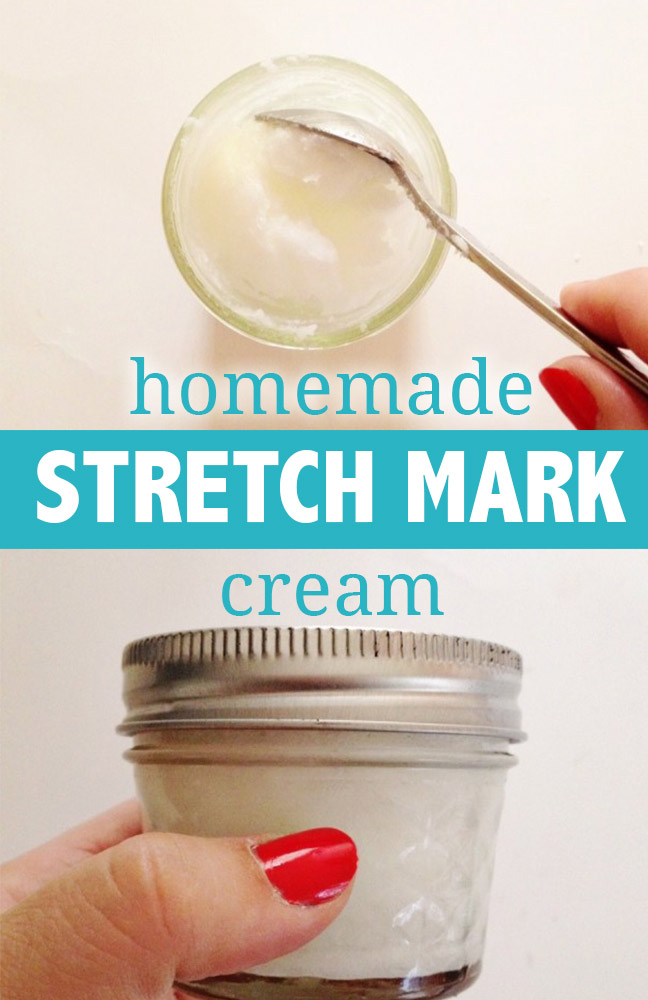 Finished homemade stretch mark cream- keep it in a jar! :) 