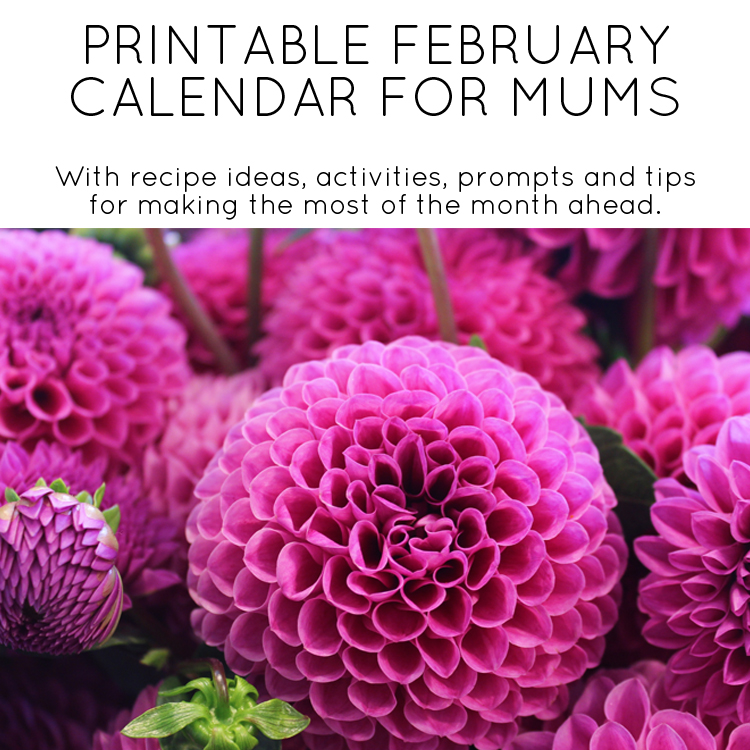 February 2017 Printable Calendar - with ideas for family activities, meal ideas and more