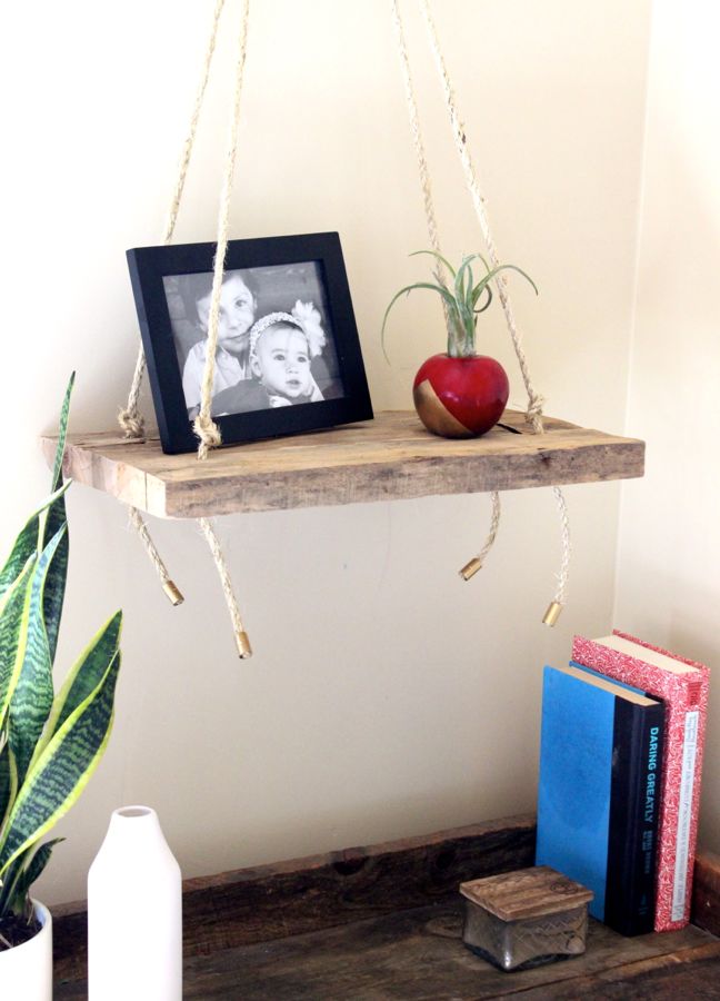 wood swing shelf rope