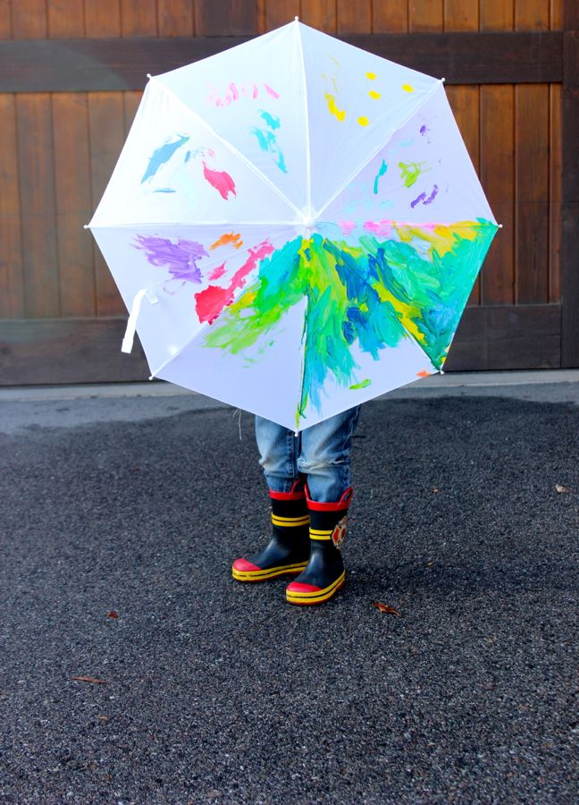 rainbow painted umbrella