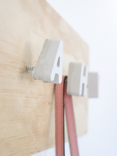 DIY Cement Alphabet Wall Hook Organizer