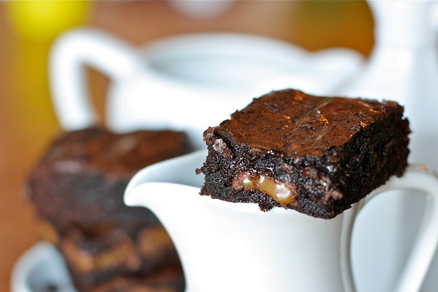 caramel stuffed brownies