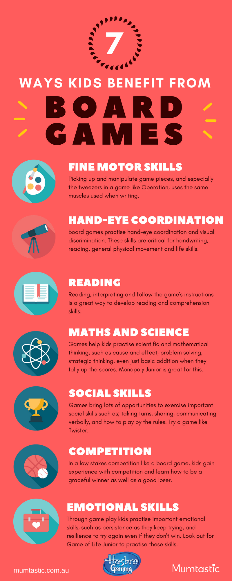 Infographic - 7 Ways Board Games Benefit Kids