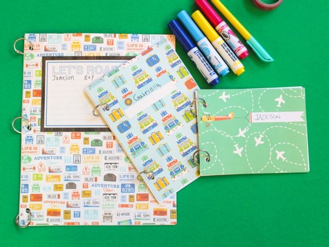 diy-travel-journals-and-travel-theme-scrapbook-paper-markers
