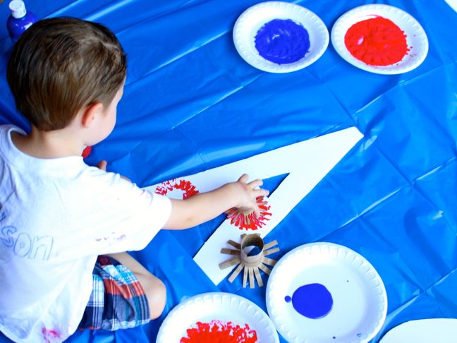 boy-painting-red-blue-july-4th-art-project