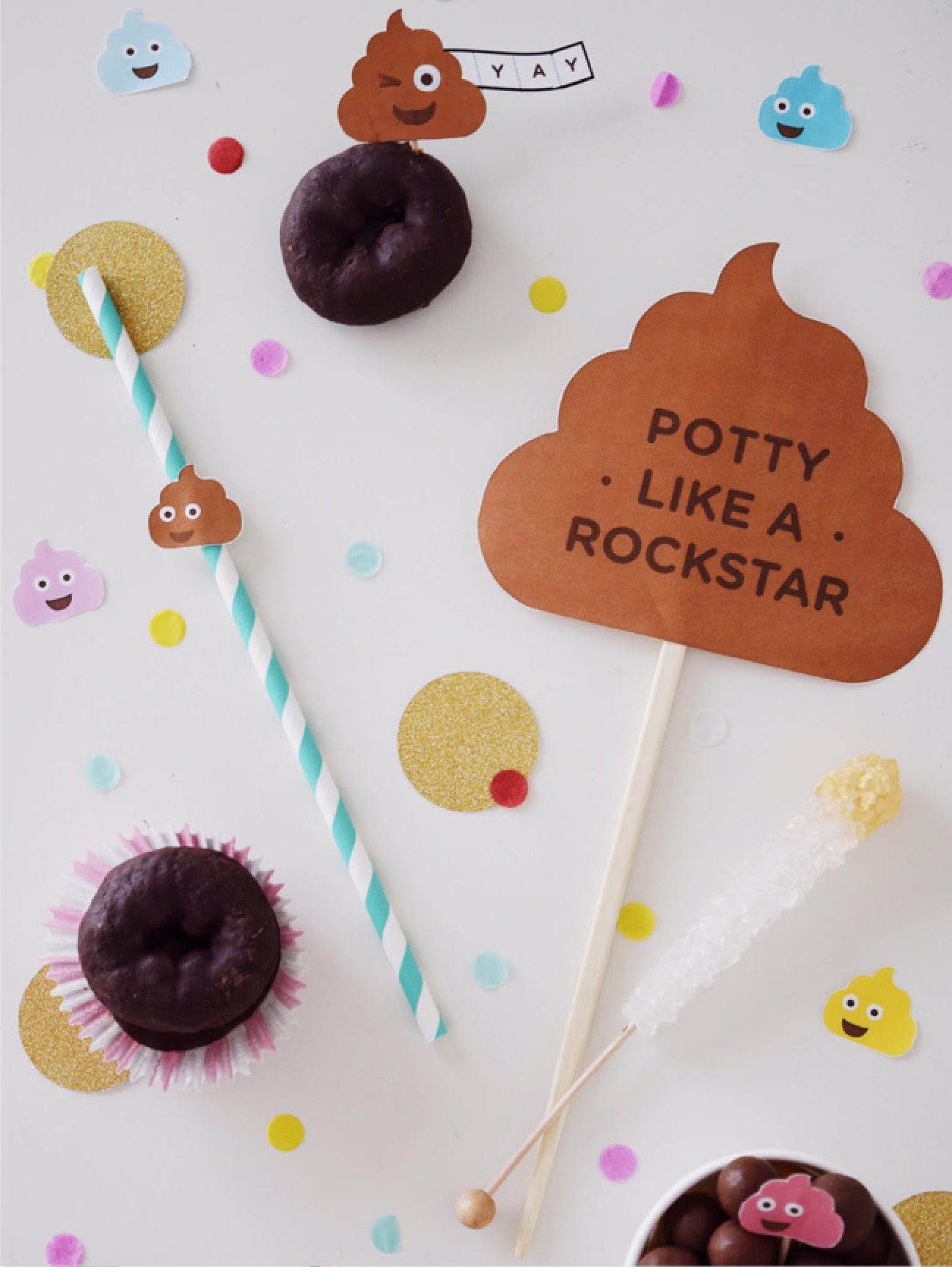 DIY Potty Like Rockstar Party and  Printable Photo Booth Props | Potty Training Party