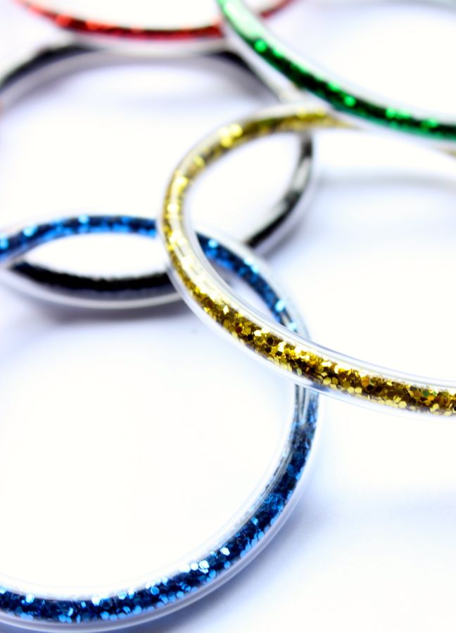 olympic rings diy glitter bracelets
