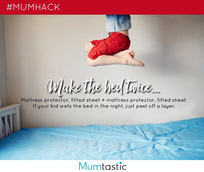 Mum Hack - fitted sheet trick for bed wetters