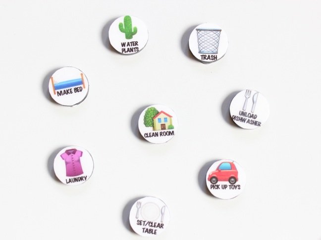 chores-on-round-magnets-emoji-symbols