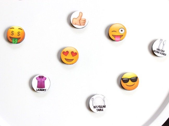 emoji's-and-chores-on-round-magnets