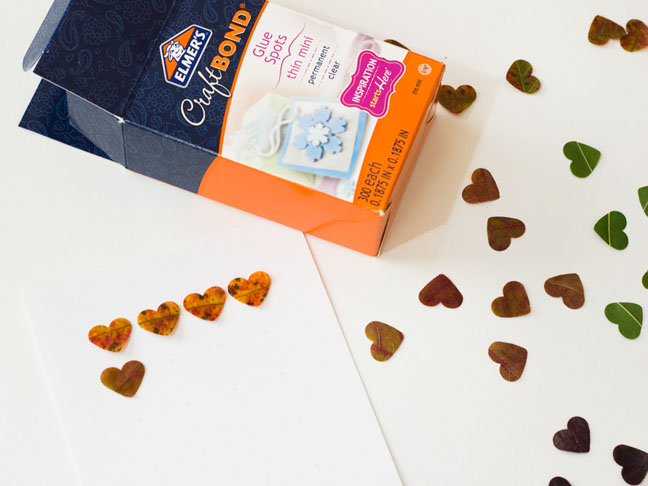 craft bond glue punched hearts