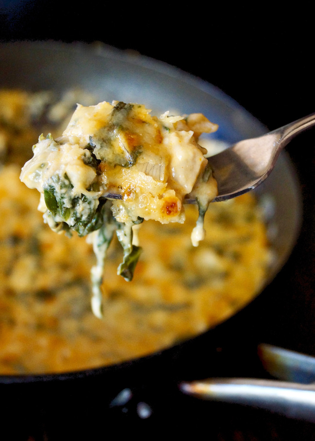 skillet-spinach cheese dip