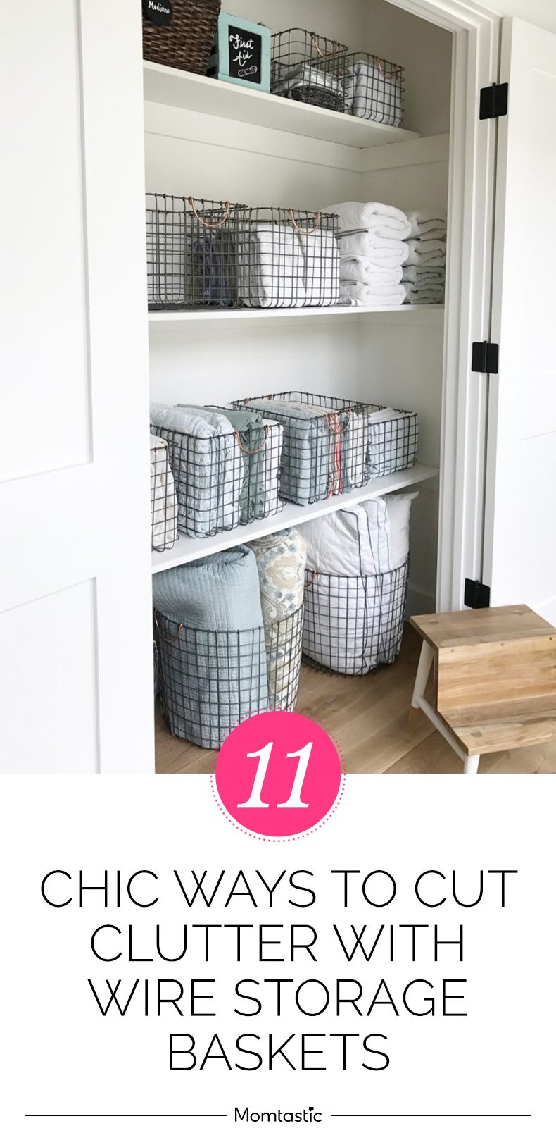 11 Chic Ways To Cut Clutter With Wire Storage Baskets