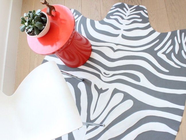 Walk On The Wild Side With A DIY Zebra Print Rug