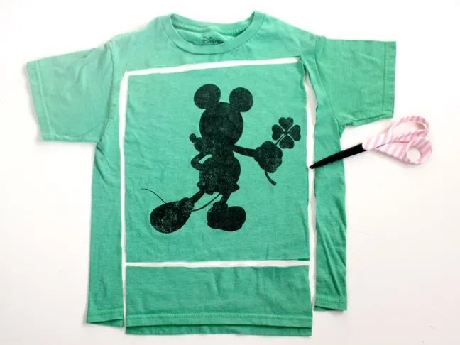 green-mickey-mouse-t-shirt-cut-in-a-square