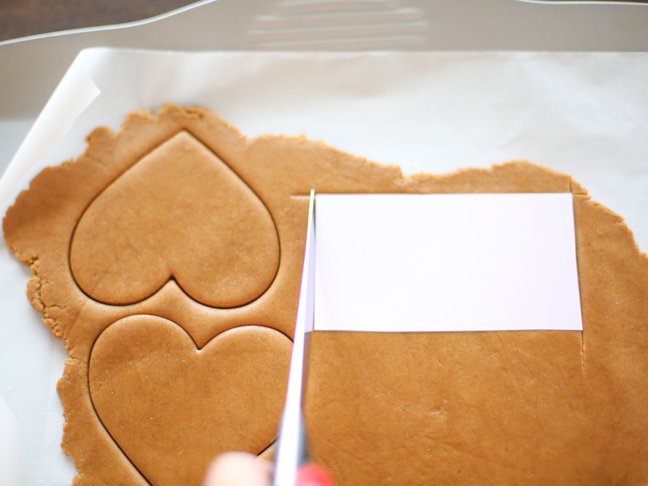 Cutting gingerbread dough