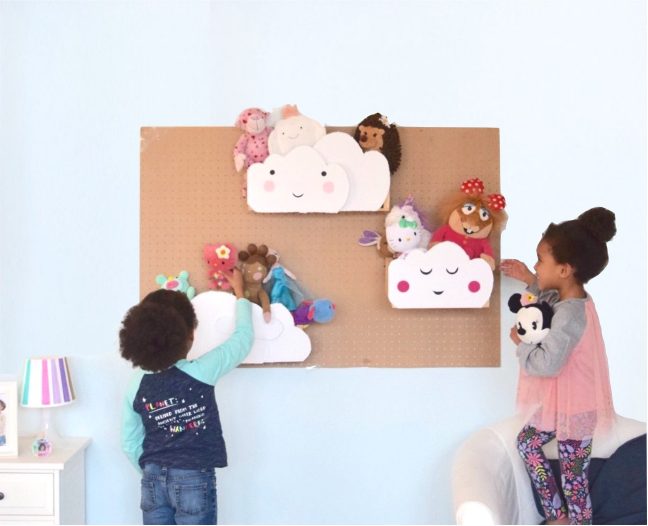 DIY Cloud Pallet Crate Stuffed Animal Storage