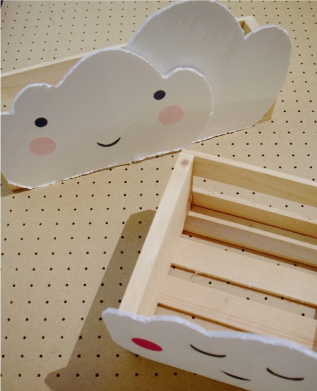 DIY Cloud Pallet Crate Stuffed Animal Storage