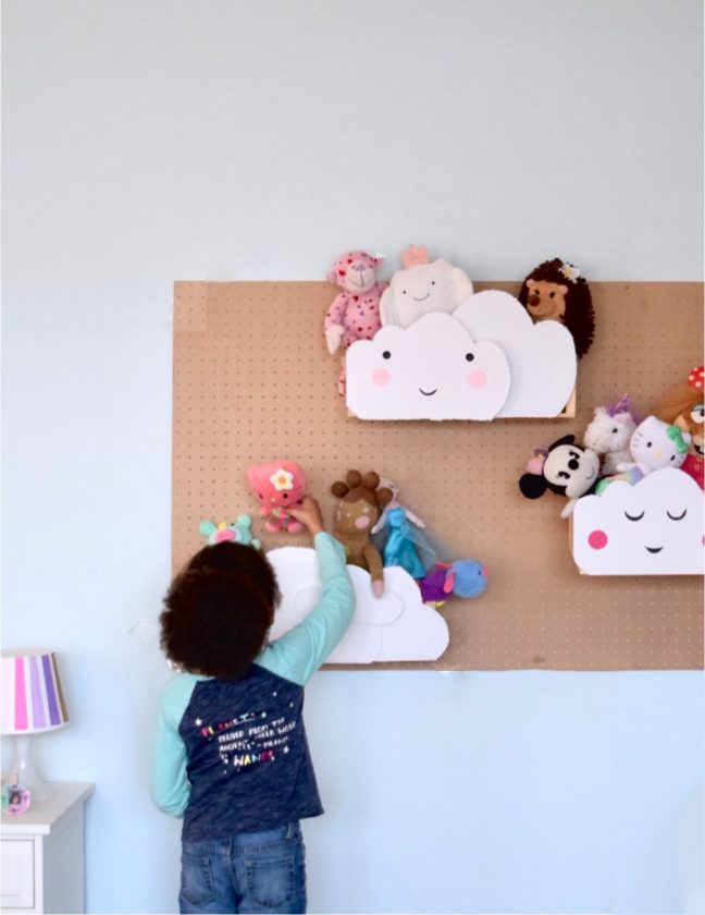 DIY Cloud Pallet Crate Stuffed Animal Storage