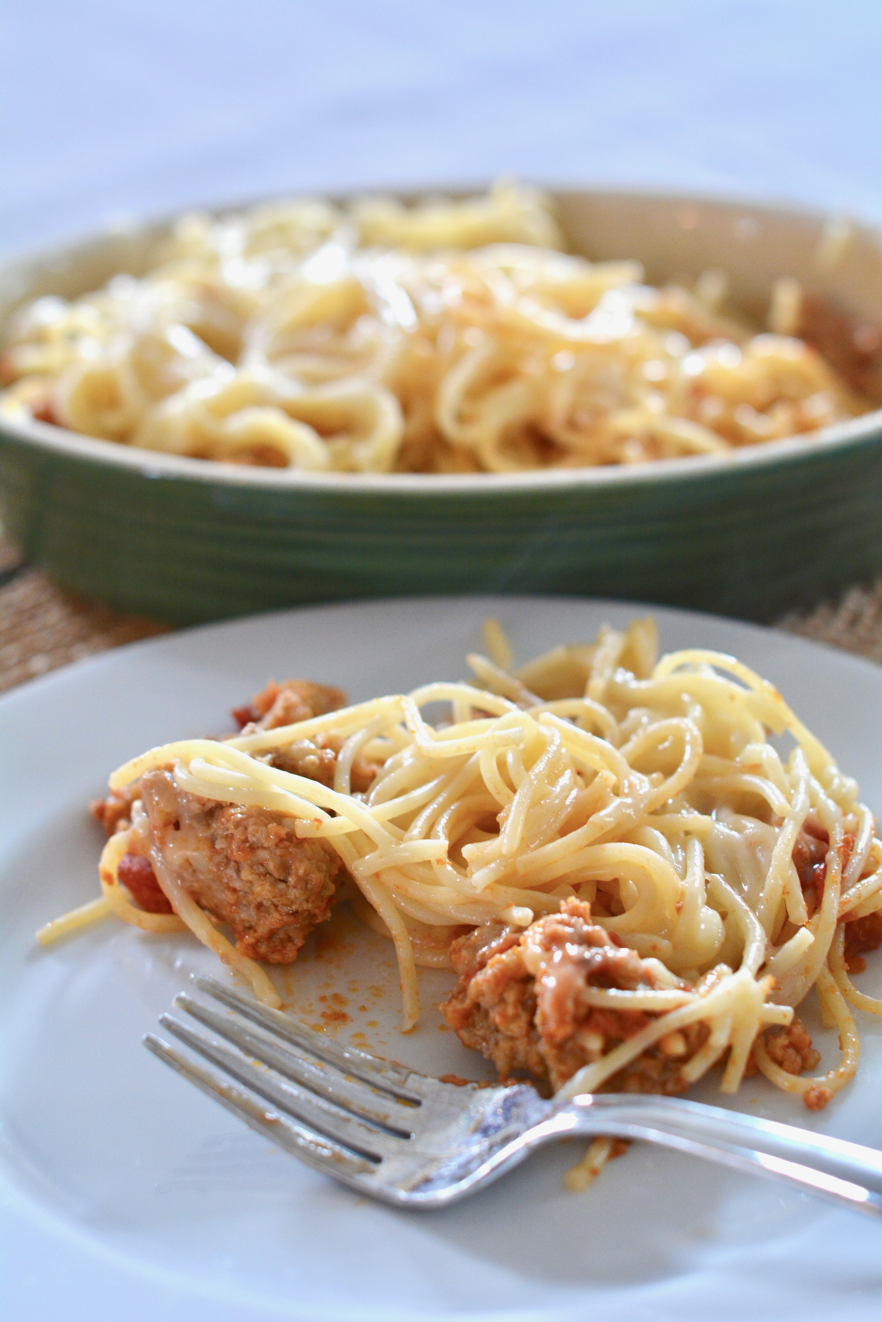 Cheesy Baked Spaghetti