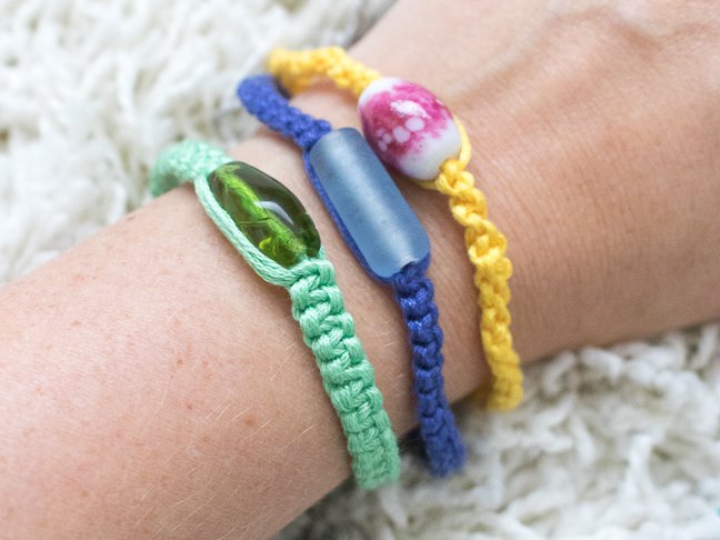 Teens will Love Customizing these Simple Macrame Bracelets