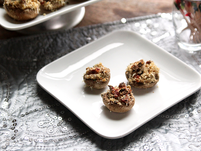 Sundried Tomato Parmesan Stuffed Mushrooms