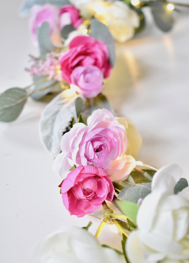 Welcome Spring With A DIY Flower Garland With Lights