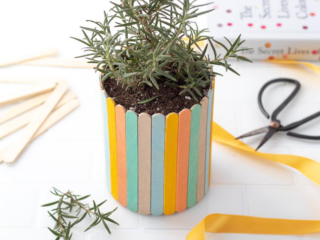Dads Will Love This Painted Popsicle Stick Planter for Father’s Day