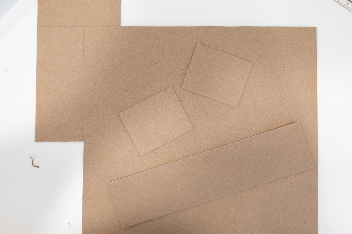 Cut chipboard for DIY pencil box