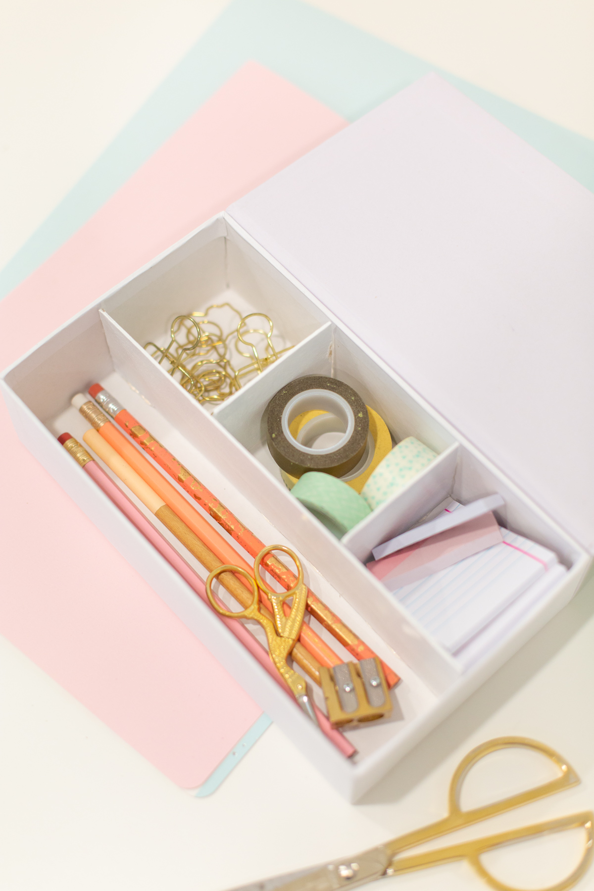 DIY compartments inside pencil box