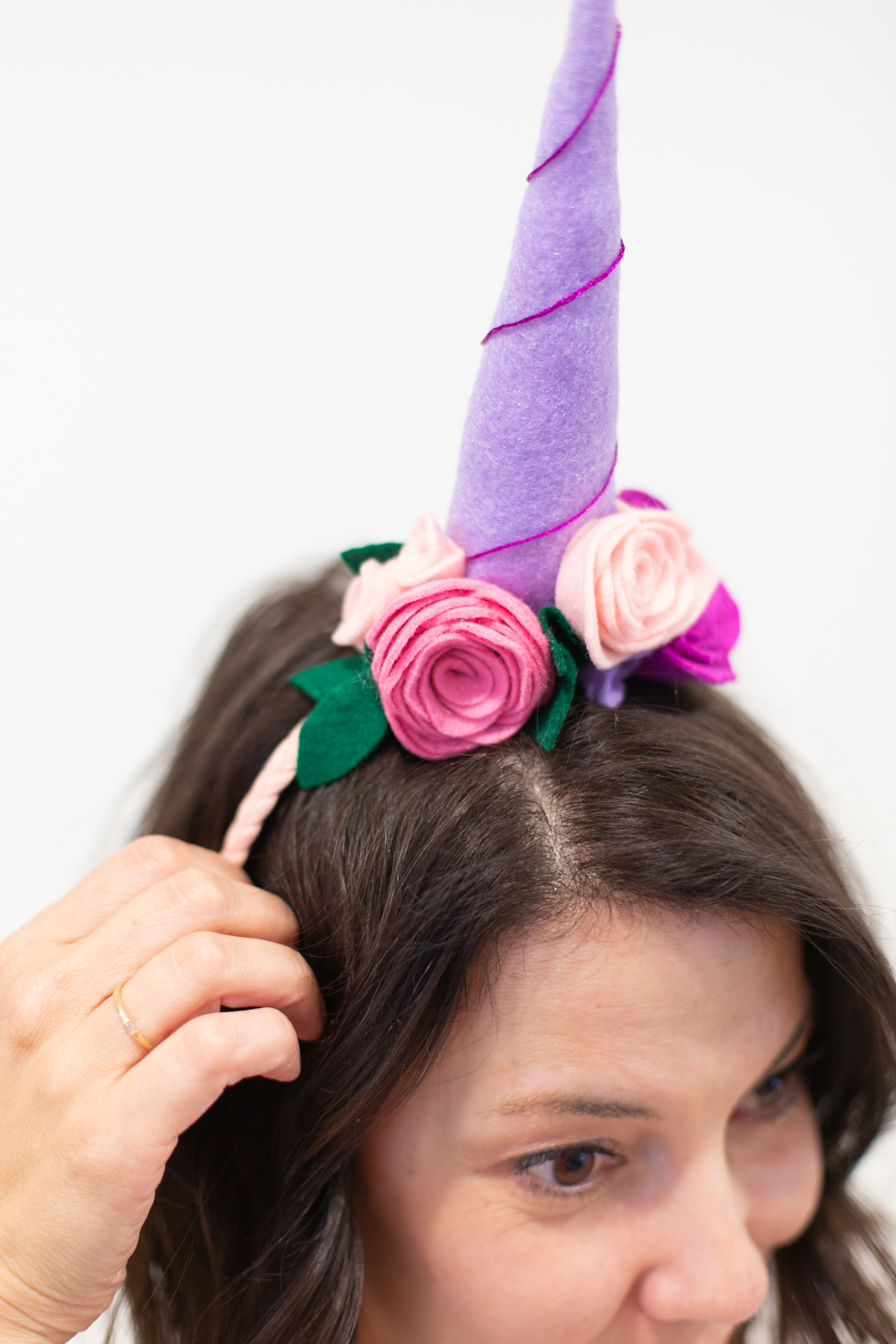 DIY felt unicorn horn headband