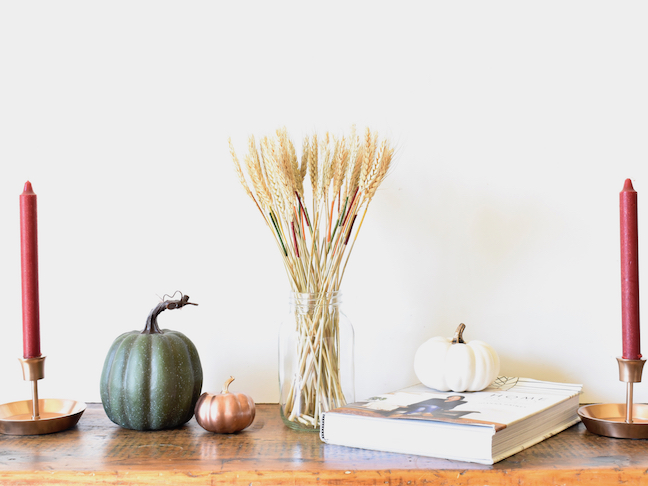 DIY Fall Wheat Bundle With a Pop of Color