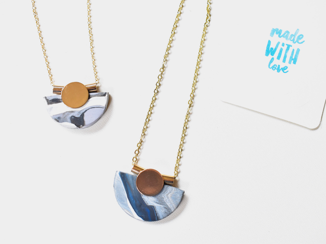 This DIY Geometric Clay Necklace Is A Stunner