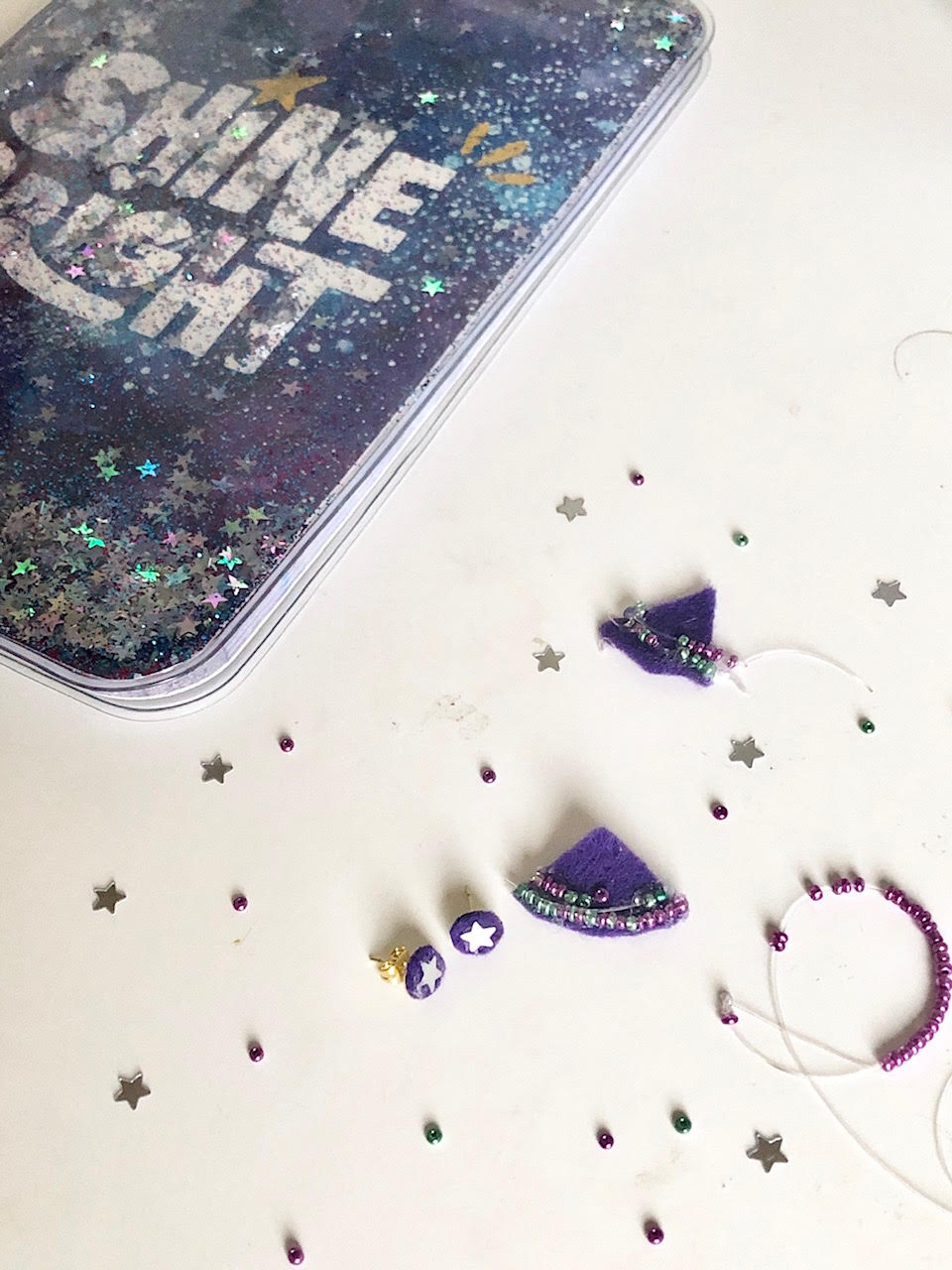 DIY Galaxy Seed Bead Earrings with Jackets