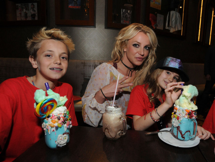 Britney Spears with her two sons