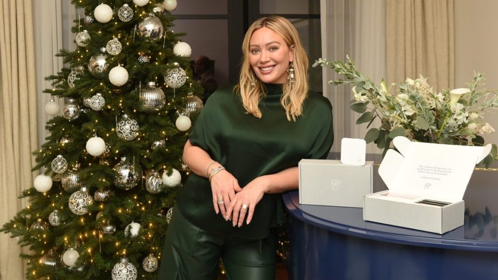 Hilary Duff attends the Below 60° Festive Cocktail Reception at The Maybourne Beverly Hills on December 5, 2023 in Beverly Hills, California.