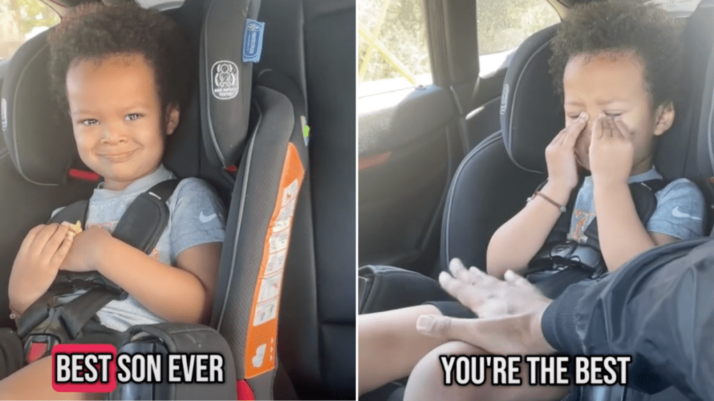 parenting video boy crying dad calling him best son